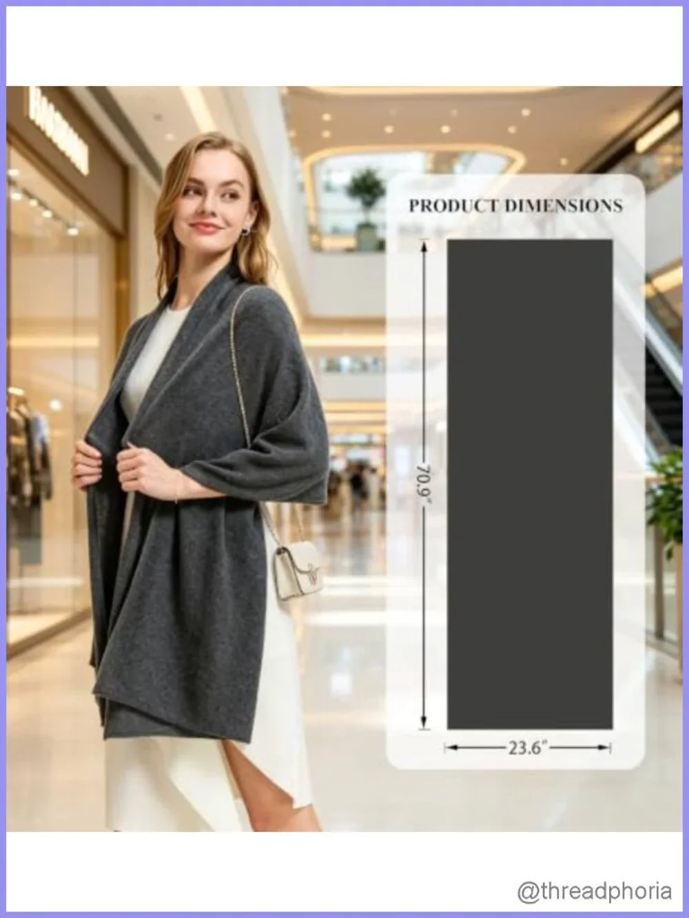 Luxury 100% Cashmere Wrap for Women, Lightweight Travel Shawl with Gift Box,